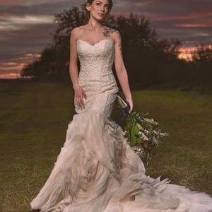 Paulina gown Maggie Sottero, size 6 ivory gold